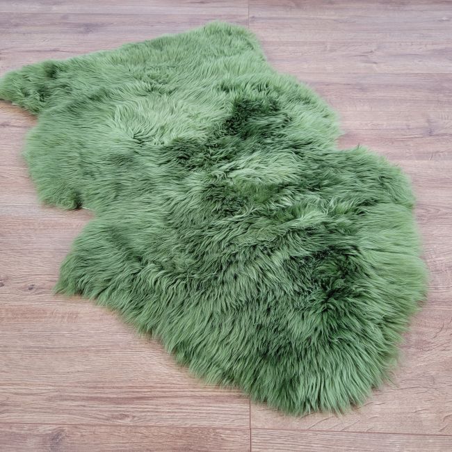 Image of Green Single Sheepskin Rug - Clearance