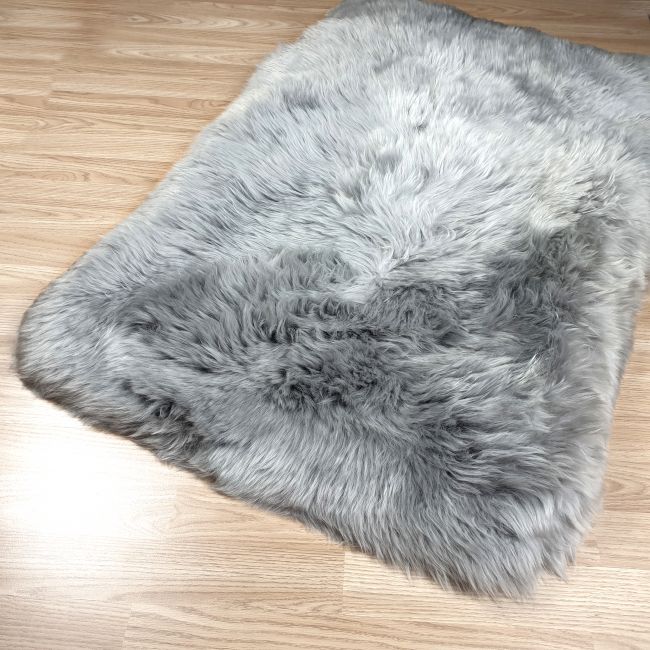 Image of Grey Luxury Sheepskin Pet Bed