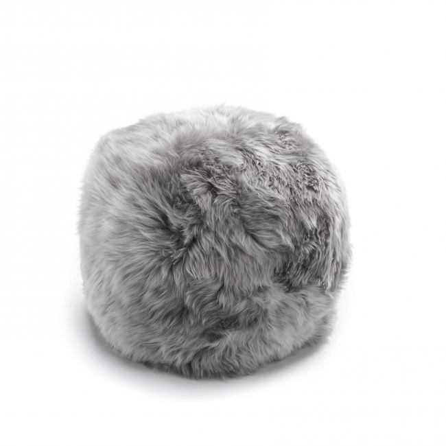 Image of Sheepskin Pouffe - Grey