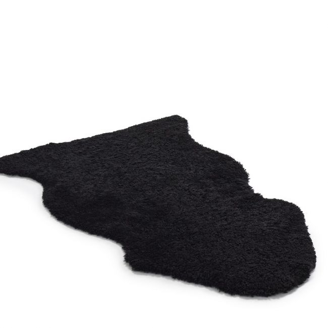 Image of Black Short Wool Sheepskin Rug