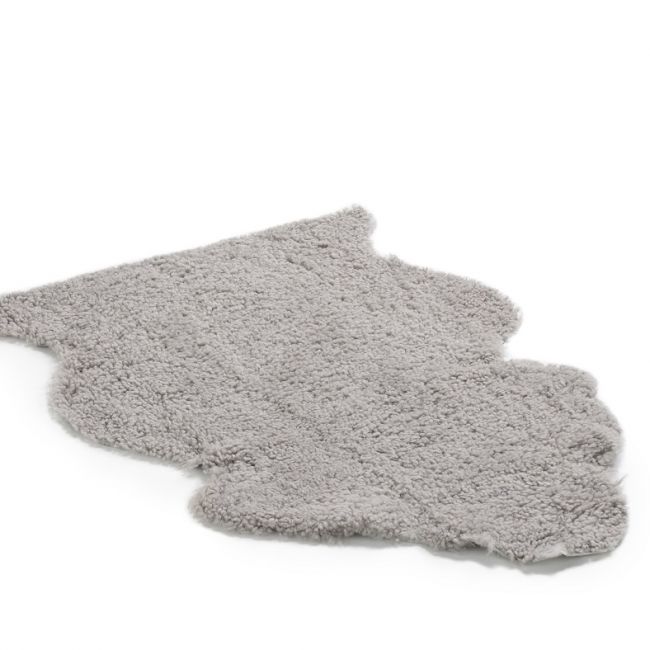 Image of Grey Short Wool Sheepskin Rug