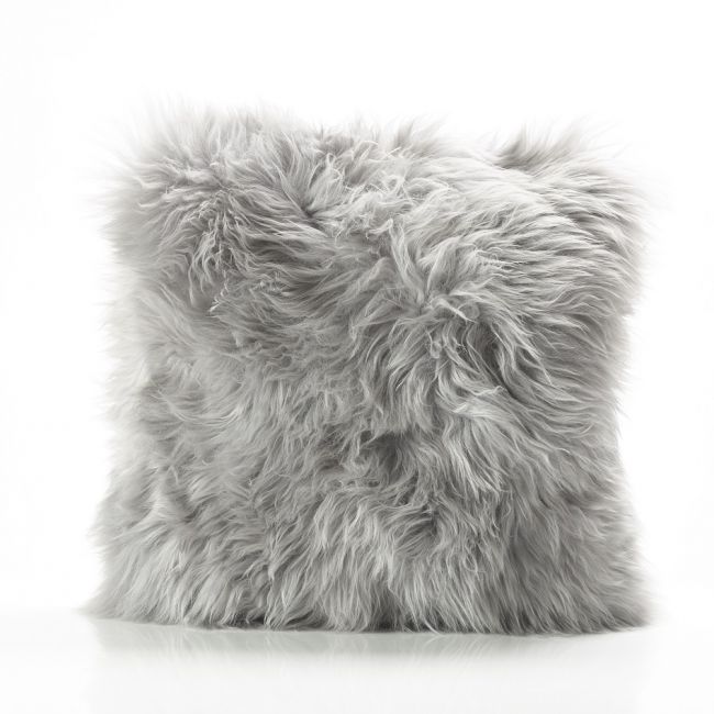 Image of Grey Sheepskin Cushion