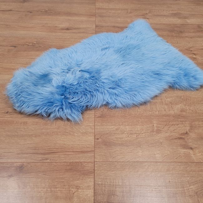 Image of Blue single sheepskin rug 80cm - clearance