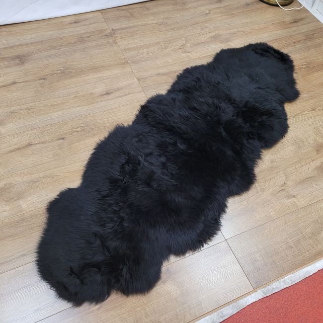Image of Black Double Sheepskin Rug - Clearance