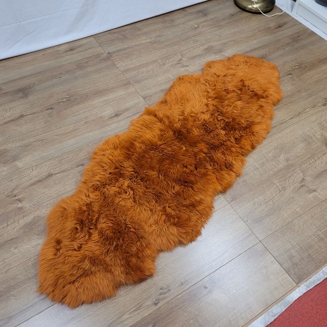 Image of Burnt Orange Double Sheepskin Rug - Clearance