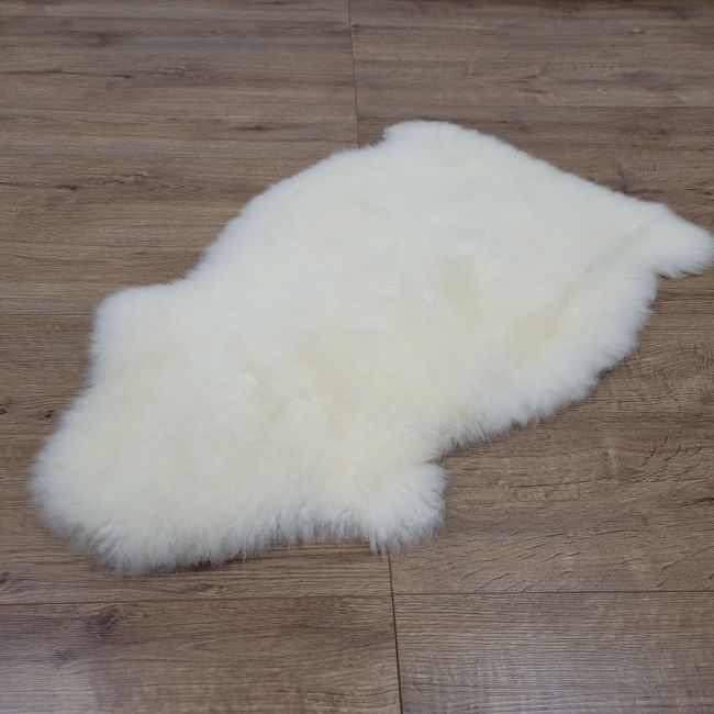 Image of Cream White Single Sheepskin Rug 80cm - Clearance