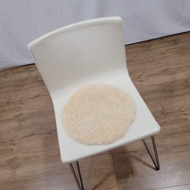 Image of Seat Pad - Beige Short Wool Circle - Clearance