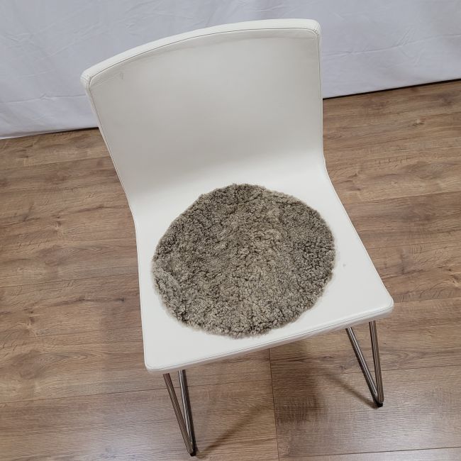 Image of Seat Pad - Sahara Brown Short Wool Circle - Clearance