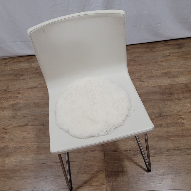 Image of Seat Pad - Cream White Short Wool - Clearance