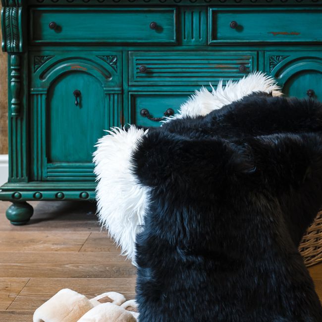 Image of Black Sheepskin Rug