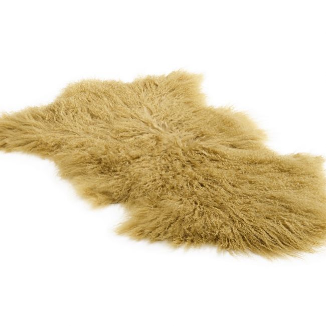 Image of Tibetan Sheepskin Rug - Straw Yellow