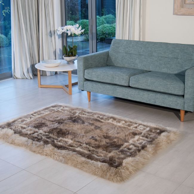 Image of Wedgewood Rectangle Sheepskin Rug Stone Paco