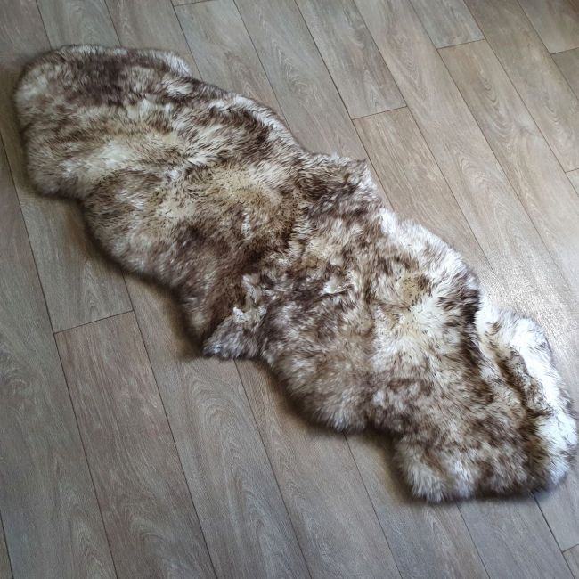 Image of Wolf Tip Double Sheepskin Rug - Clearance